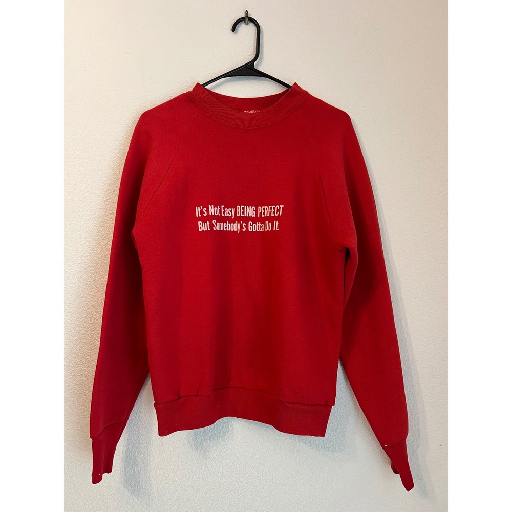 Vintage Red Graphic Sweatshirt Crewneck Pullover Top‎